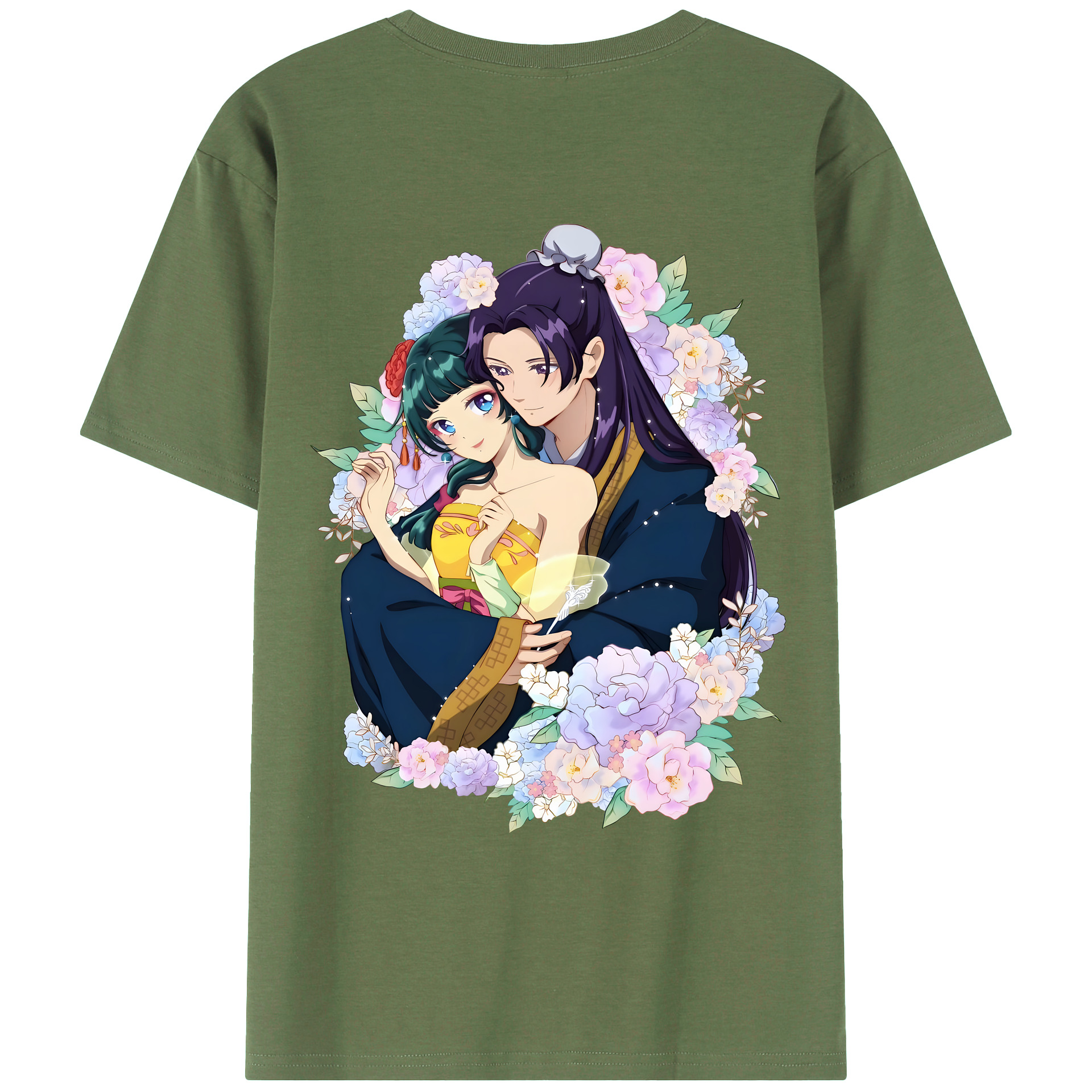 （画像用） 薬屋のひとりごと The Apothecary Diaries 綿100％ メンズ半袖Tシャツ（バックプリント） 通気性